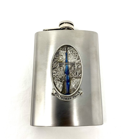 None Other - Multnomah Falls Oregon Flask New Stainless Steel 8oz